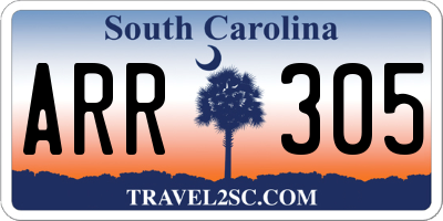 SC license plate ARR305