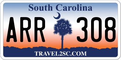 SC license plate ARR308