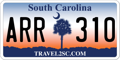 SC license plate ARR310