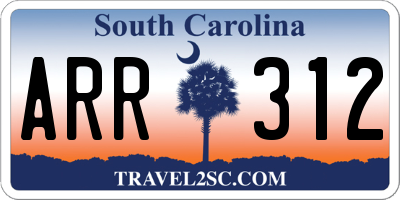 SC license plate ARR312