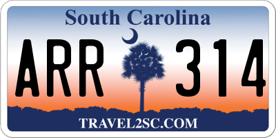 SC license plate ARR314