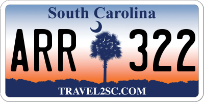 SC license plate ARR322