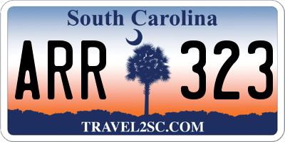 SC license plate ARR323