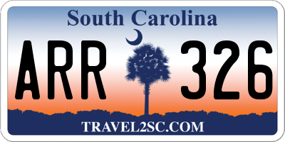 SC license plate ARR326