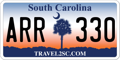 SC license plate ARR330