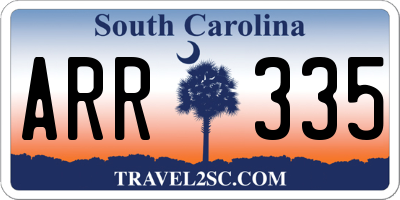 SC license plate ARR335