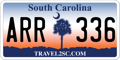 SC license plate ARR336