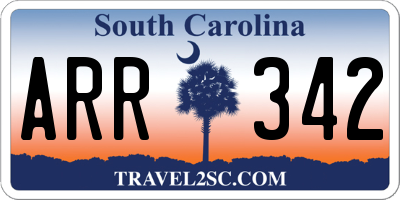 SC license plate ARR342