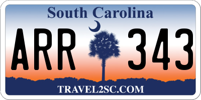 SC license plate ARR343