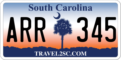 SC license plate ARR345