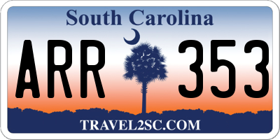 SC license plate ARR353