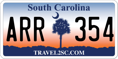 SC license plate ARR354