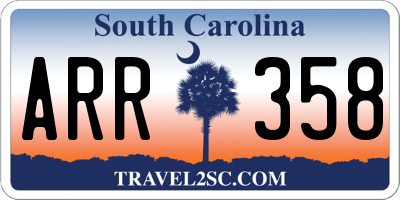 SC license plate ARR358