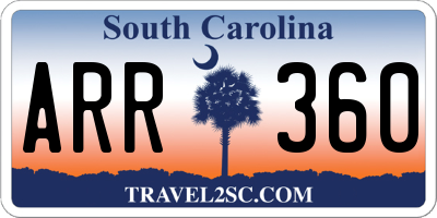 SC license plate ARR360