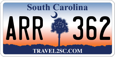 SC license plate ARR362