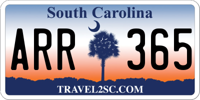SC license plate ARR365