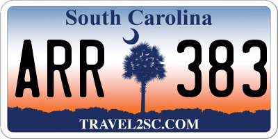 SC license plate ARR383