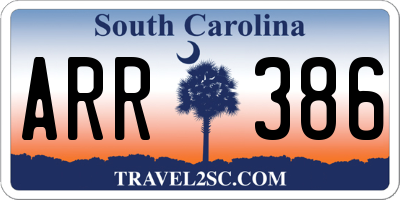 SC license plate ARR386