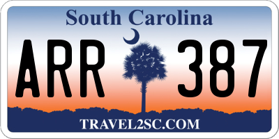 SC license plate ARR387