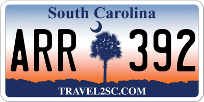 SC license plate ARR392
