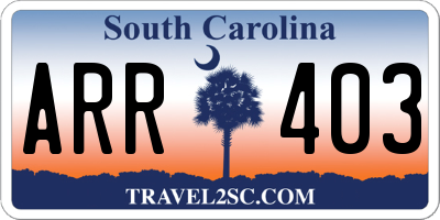 SC license plate ARR403