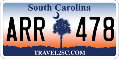 SC license plate ARR478