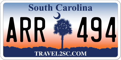 SC license plate ARR494
