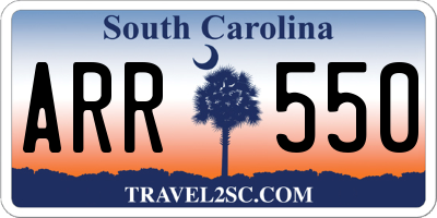 SC license plate ARR550