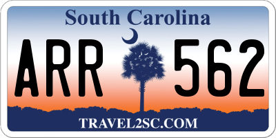 SC license plate ARR562