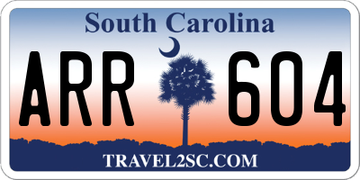 SC license plate ARR604