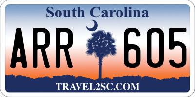 SC license plate ARR605