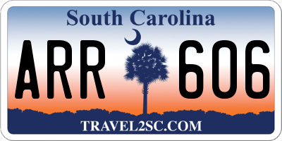 SC license plate ARR606