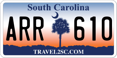 SC license plate ARR610