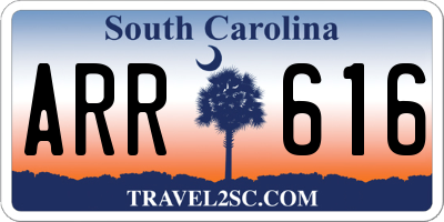 SC license plate ARR616