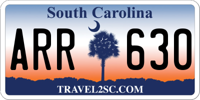 SC license plate ARR630