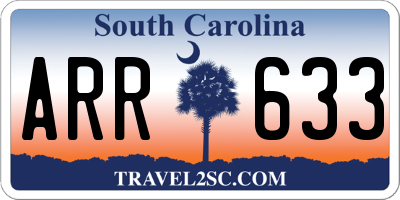 SC license plate ARR633
