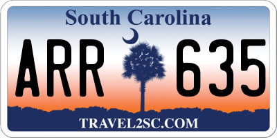 SC license plate ARR635