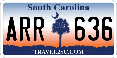 SC license plate ARR636