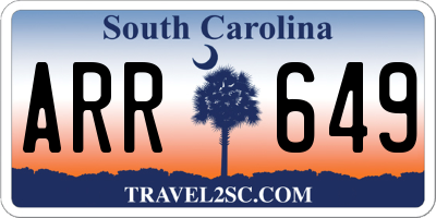 SC license plate ARR649