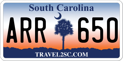 SC license plate ARR650