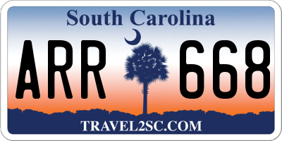 SC license plate ARR668