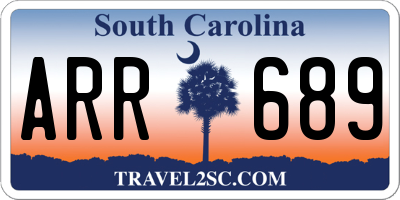 SC license plate ARR689