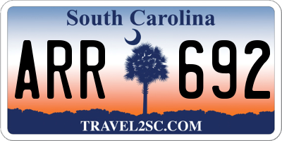SC license plate ARR692