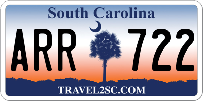 SC license plate ARR722