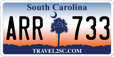 SC license plate ARR733