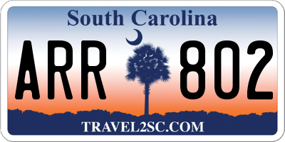 SC license plate ARR802