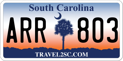 SC license plate ARR803