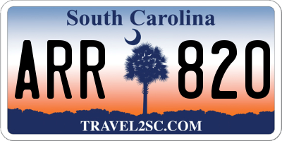 SC license plate ARR820