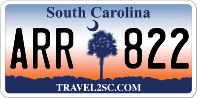 SC license plate ARR822