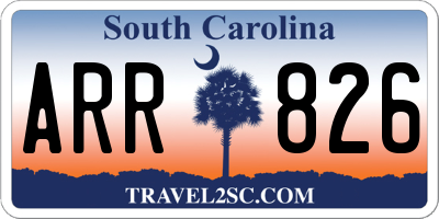 SC license plate ARR826
